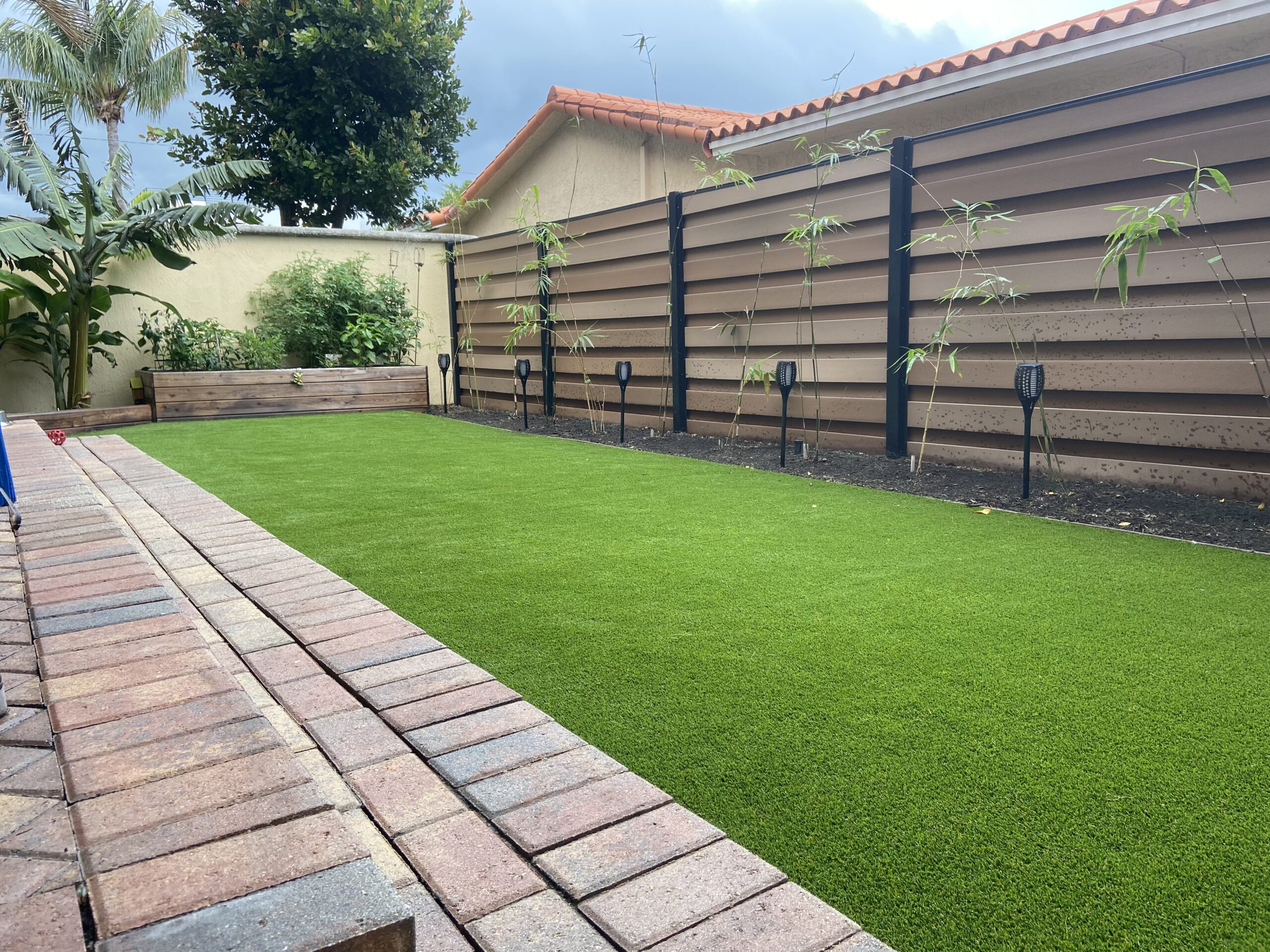 Artificial turf lawn project